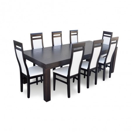 stół rozkładany i 8 krzeseł do jadalni