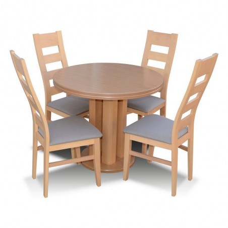 cztery krzesła i stół rozkładany do jadalni drewno bukowe