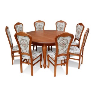 zestaw 8 krzeseł oraz stołu rozkładanego