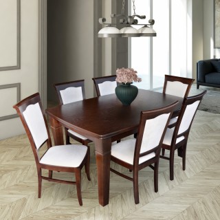 zestaw piękne krzesła tapicerowane + stół rozkładany do jadalni