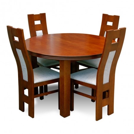 okrągły-stół-z-czteroma-krzesłami-jadalnia