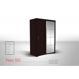 Szafa PESO 150 przesuwna z lustrem i półkami