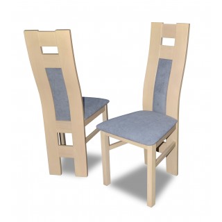 Krzesło RK-41 drewniane buk tapicerowane z białym obiciem