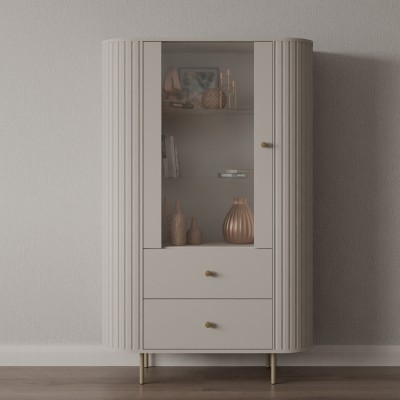 Witryna wysoka Ovano z półkami