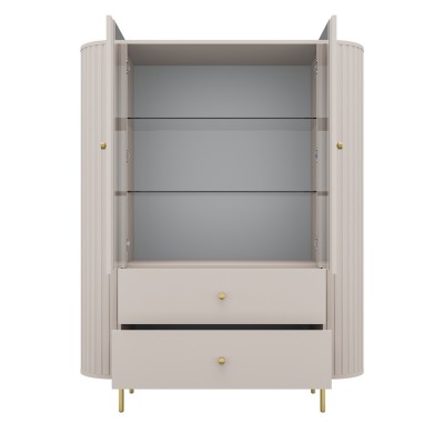 duża witryna OVANO do salonu szuflady półki