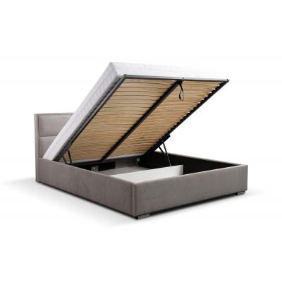 Łóżko do sypialni tapicerowane z pojemnikiem i stelażem Berlin