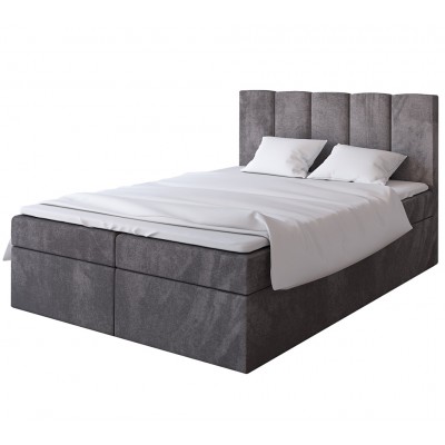 nowoczesne łóżko kontynentalne z materacem i pojemnikiem TOLA
