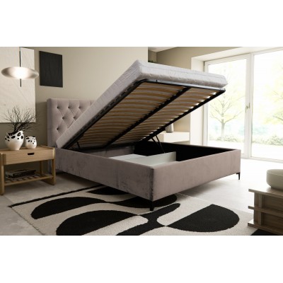 Eleganckie łóżko z pojemnikiem pikowane Psaro