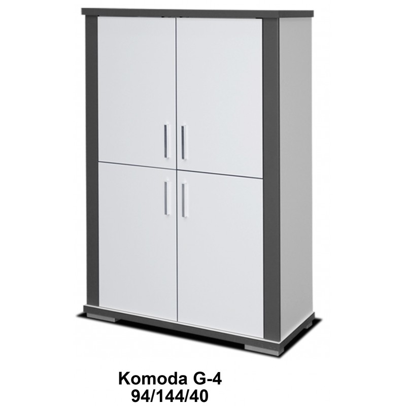 Komoda Grey 144 / 94 / 40 w białym matowym kolorze Komoda Grey 144 / 94 / 40 w białym matowym kolorze