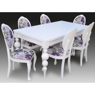 stół z krzesłami do jadalni biały