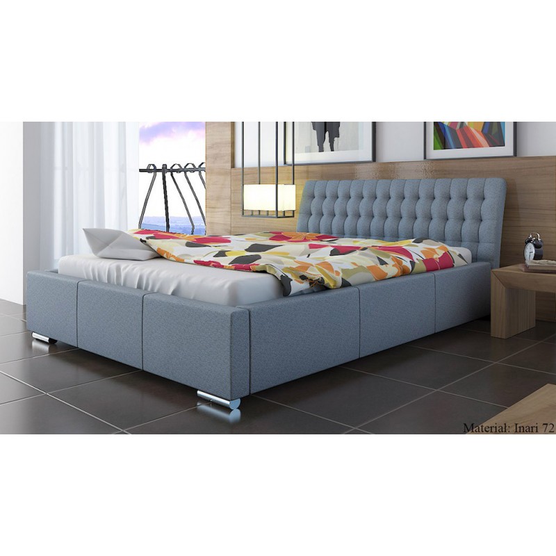 PIĘKNE ŁÓŻKO TAPICEROWANE 160x200 STELAŻ + POJEMNIK PIĘKNE ŁÓŻKO TAPICEROWANE 160x200 STELAŻ + POJEMNIK