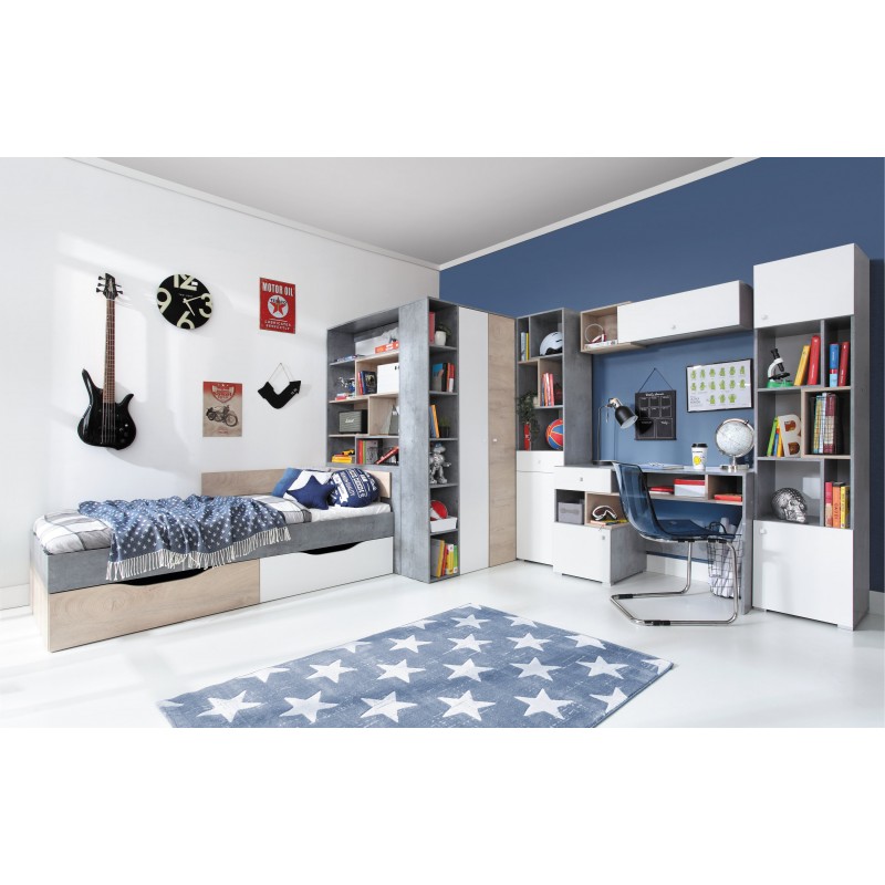 Białe biurko komputerowe meble szkolne stolik biurko młodzieżowe PLUTO