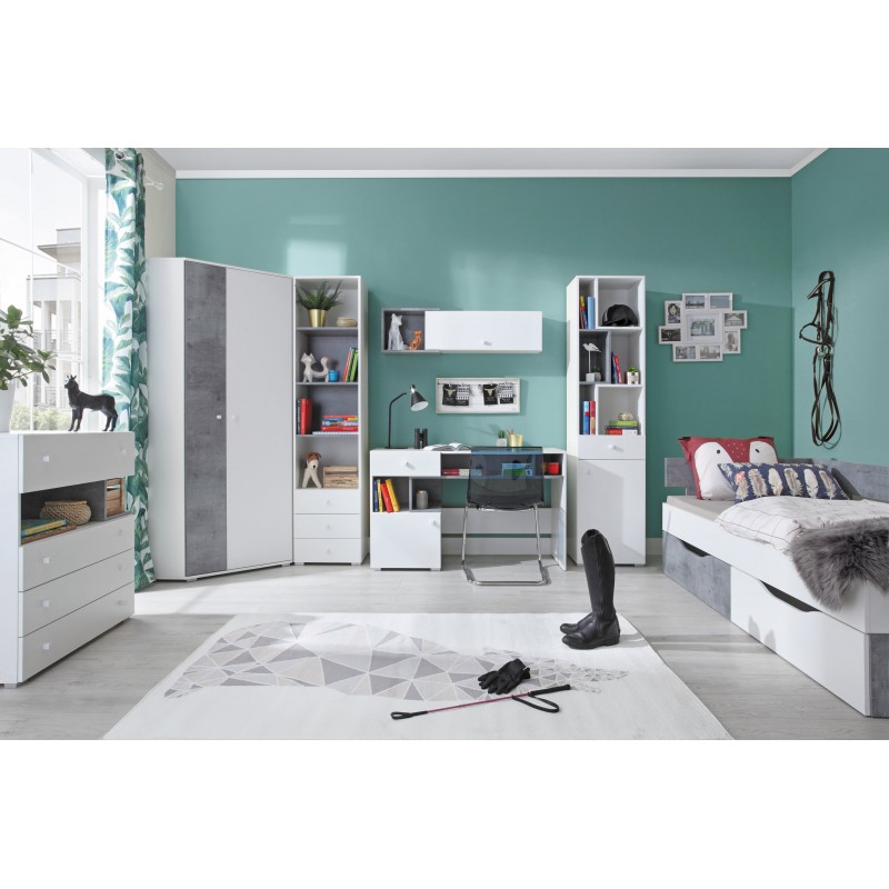 Białe biurko komputerowe meble szkolne stolik biurko młodzieżowe PLUTO