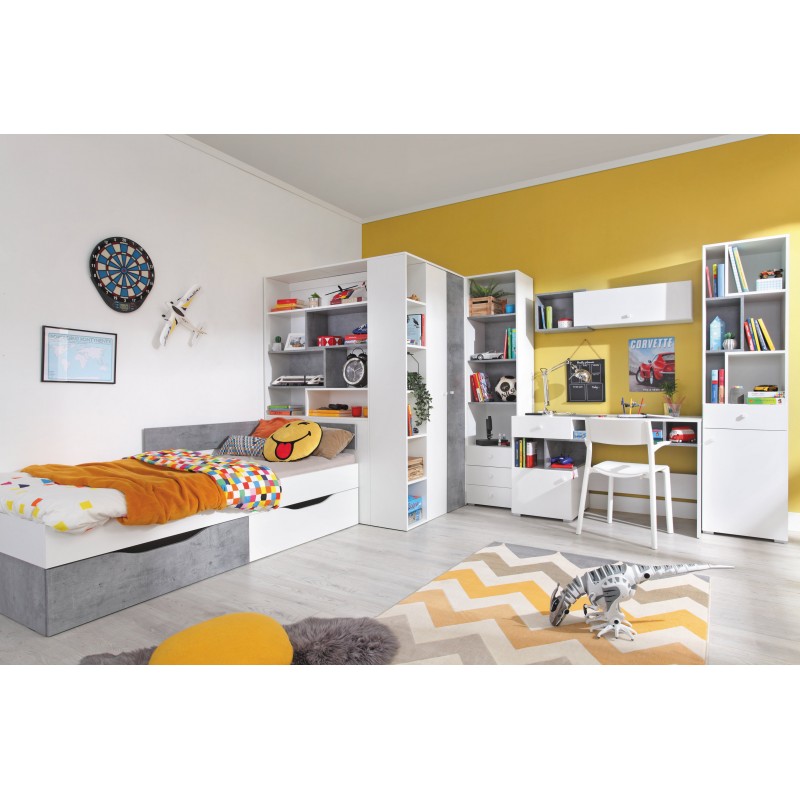 Białe biurko komputerowe meble szkolne stolik biurko młodzieżowe PLUTO